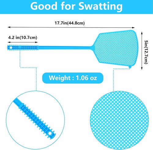 Fly Swatter | 5-Pack Heavy Duty Manual Fly Killers with Long Handles for Indoor & Outdoor Use