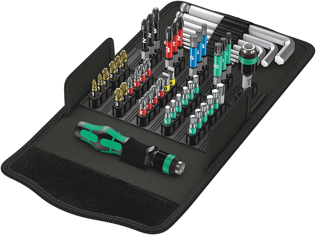 Wera 5057460001 | KK 100 52-Piece Metric Compact Pouch Tool Set for Easy Organization