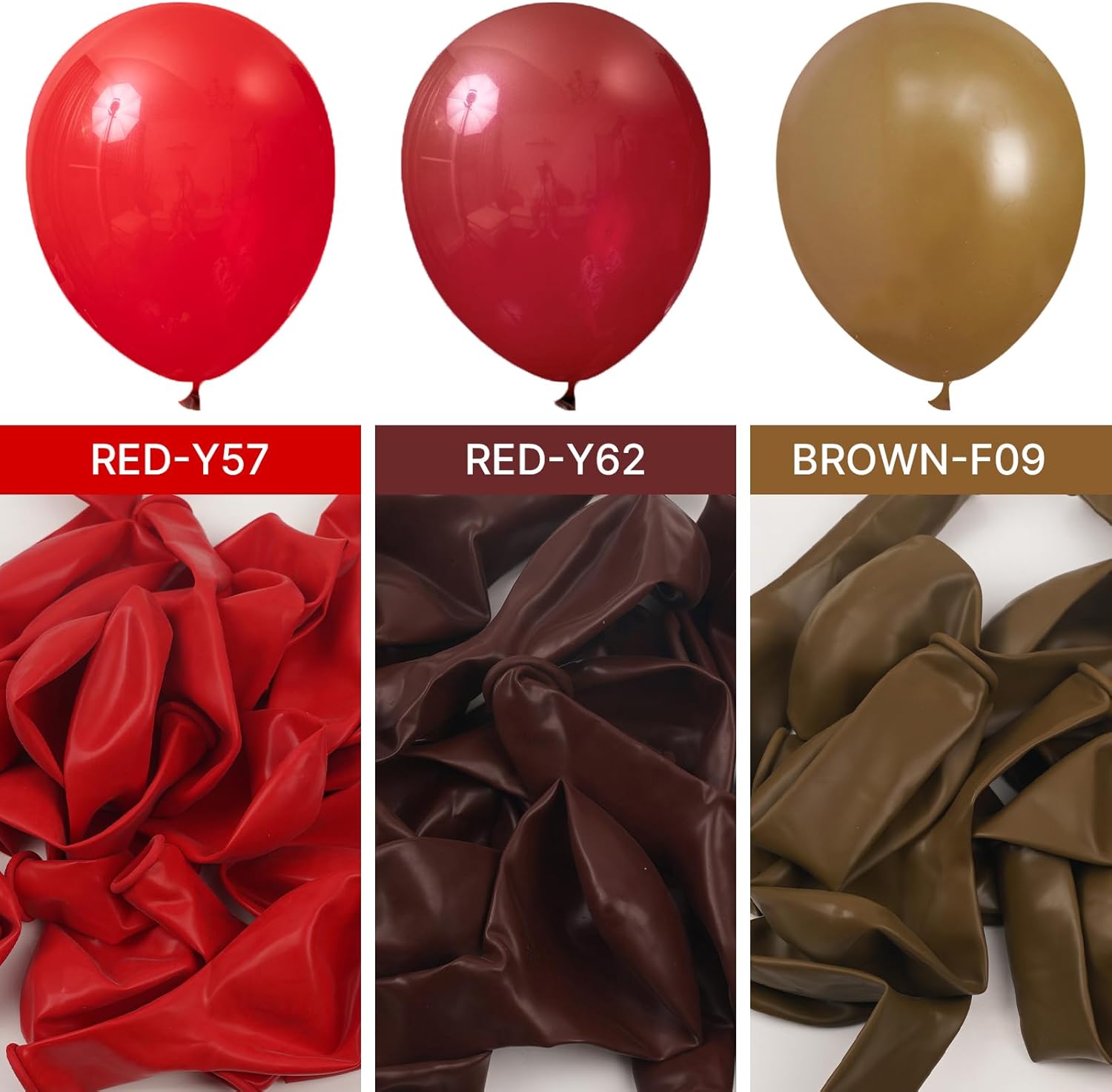 PartyWoo Burgundy Balloons - 100 Pcs in Various Sizes for Birthday & Graduation Decor | Dark Chestnut Red