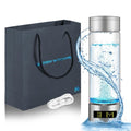 Hydrogen Water Bottle,6000 PPB Portable Hydrogen Water Generator, Dual Mode Glass Hydro Water Machine,Upgraded SPE/PEM & Exhaust Hole, for Travel,Sports,Home,Office & Gift (Silver)