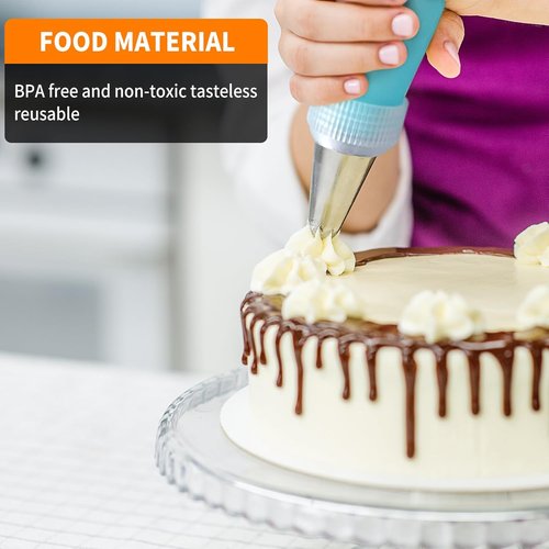 ALLTOP Piping Bags and Tips Set - Ultimate Cake Decorating Kit with 100 Disposable Bags & 12 Frosting Tips