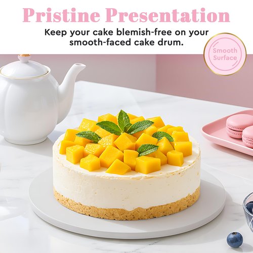 10 Inch Cake Drums - 12 Pack - Premium Round Cake Boards ½-Inch Thick, Greaseproof & Food-Grade Cake Base for Baking, Weddings, Birthdays, and Professional Cake Display