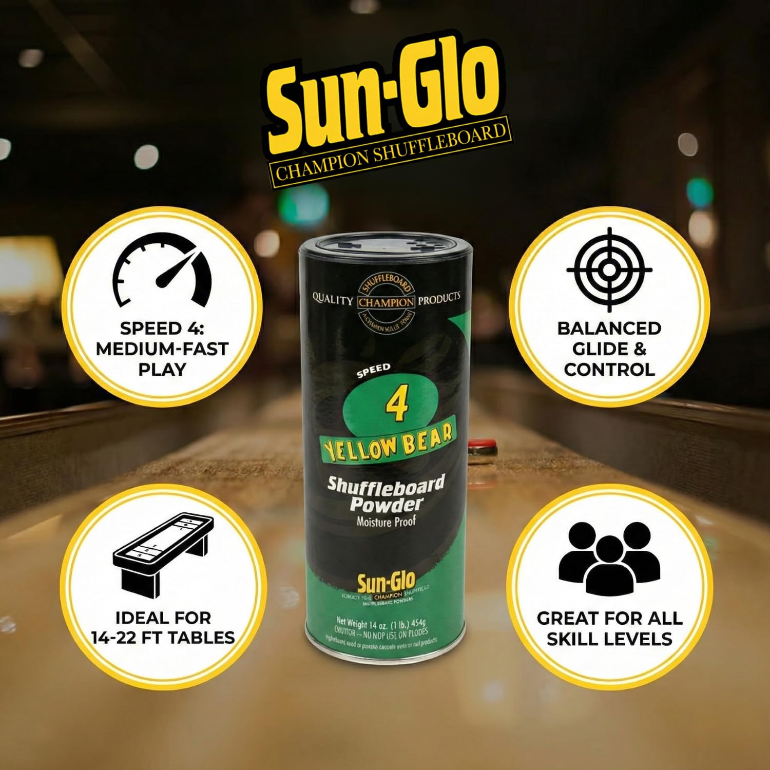 Sun-Glo #4 Speed Shuffleboard Powder Wax 16 oz
