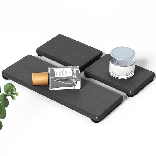 3PCS Stone Drying Tray, Water Absorbing Stone Tray for Sink, Stones Soap Trays, Fast Dry Diatomite Stones Mat,Used for Hand Soaps,Sponge,Toothbrush Holder in Bathroom Counter and Kitchen Sinks