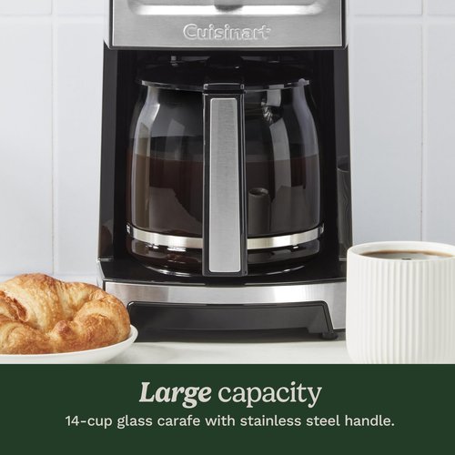 Cuisinart Coffee Maker, 14-Cup PerfecTemp Programmable Coffee Machine Glass Carafe with 1-4 Cup Setting, Brew Strength Control, Brew Pause, and Over Ice Function, Stainless Steel, DCC-3500SS
