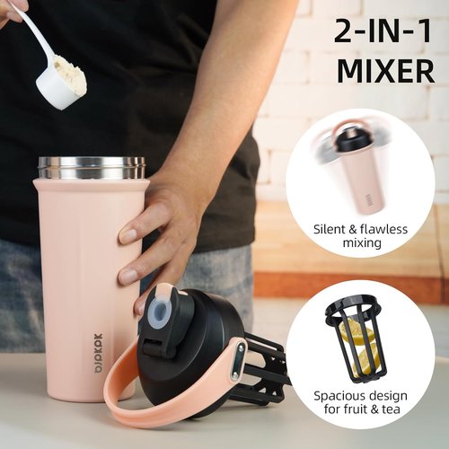 BJPKPK Insulated Tumbler - 25 oz Stainless Steel Shaker Water Bottle for Protein Mixes | Forest Green