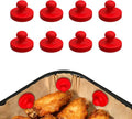 Air Fryer Magnets | 8PCS Strong Magnetic Silicone Clips for Parchment Paper - 100% Food-Safe & Heat-Resistant (Red)
