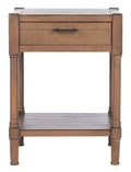 SAFAVIEH Home Collection – Filbert Brown Accent Table with Drawer & Shelf, Modern Farmhouse Nightstand, Turned Leg Design (ACC5711C)