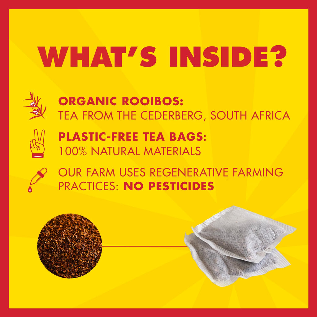 Organic Rooibos Tea Bags - 100 Count - Caffeine Free, Naturally Sweet, Antioxidant-Rich - Rooibos Tea Organic Made In South Africa - BOS