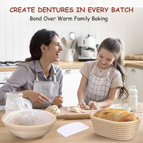 KOACKL Sourdough Bread Starter Kit - Banneton Proofing Basket for Perfectly Rising Dough | Round & Oval Options