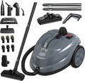 Skiennix Steam Cleaner - Powerful Heavy-Duty Canister Steamer with 34 Accessories | 16.4 Ft Cord for Home & Auto Cleaning - Grey