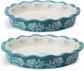 Wisenvoy Ceramic Pie Pan - Non-Stick Deep Blue Porcelain Dish for Perfect Baking | 9-Inch Size