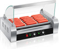 SYBO Hot Dog Roller - 18 Capacity Non-Stick Stainless Steel Rollers with Detachable Glass Cover