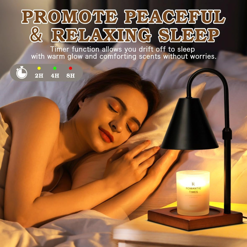 Skiennix Modern Candle Warmer Lamp - Dimmable & Adjustable with Timer | Black Home Decor Gift for All Occasions
