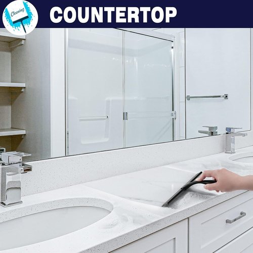 Matte Black Shower Squeegee by [Brand Name] - 10-Inch Stainless Steel for Streak-Free Bathroom & Mirror Cleaning