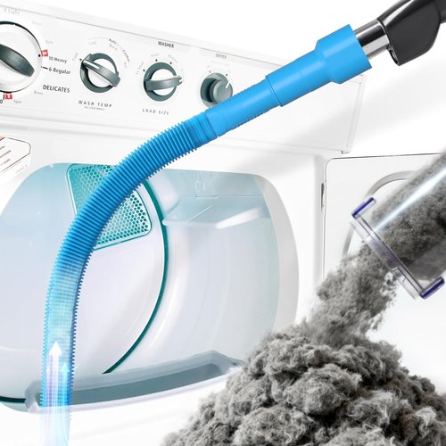 Holikme Dryer Vent Cleaner Kit - Lint Remover Vacuum Attachment Brush | Duct Cleaning Tool in Blue