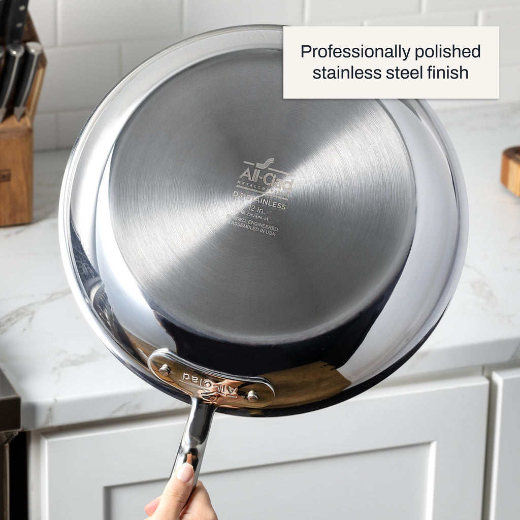 All-Clad D3® Stainless Steel 7.5 inch Frying Pan - Made in the USA- The Original Bonded Professional Cookware- Oven Safe & Induction Compatible