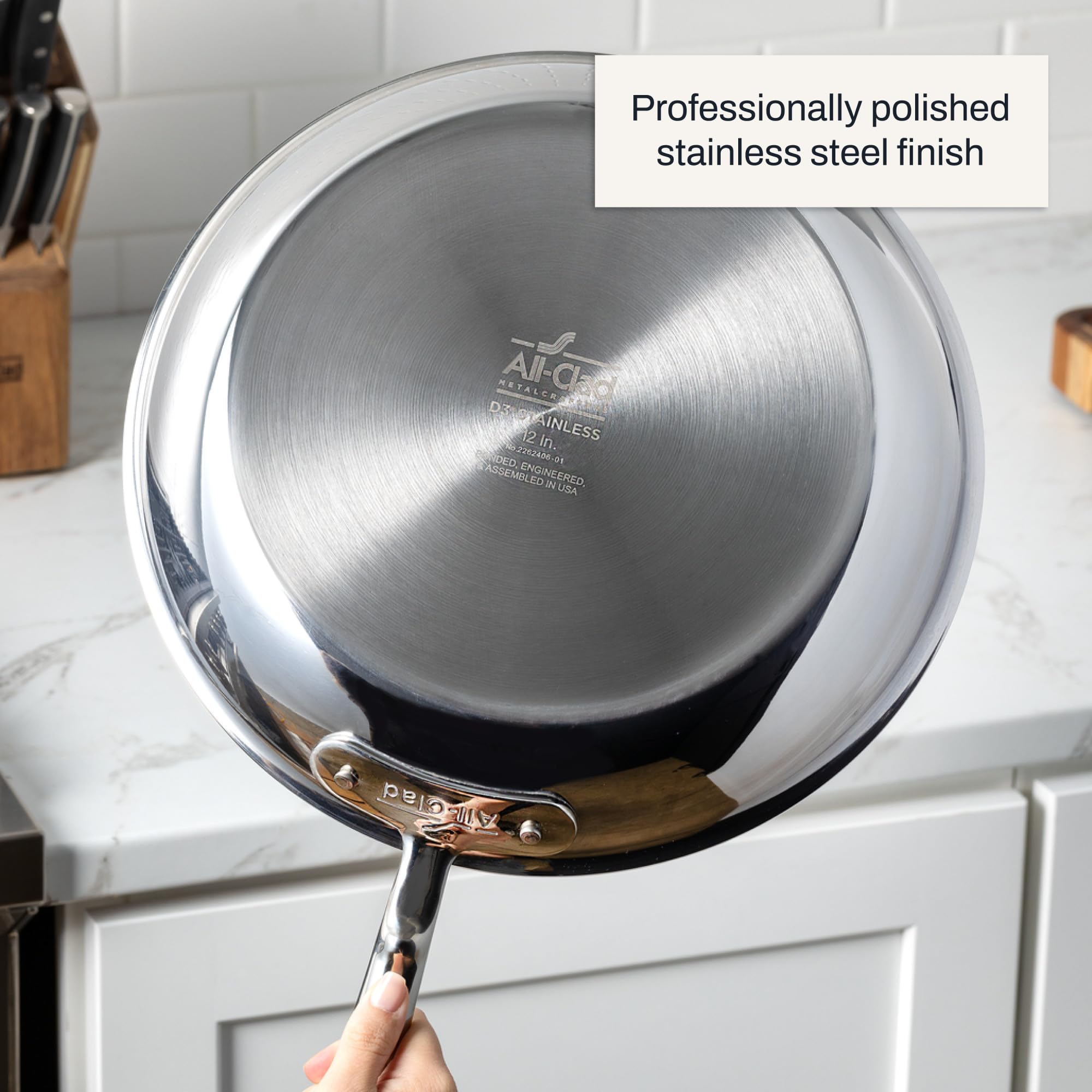 All-Clad D3® Stainless Steel 7.5 inch Frying Pan - Made in the USA- The Original Bonded Professional Cookware- Oven Safe & Induction Compatible