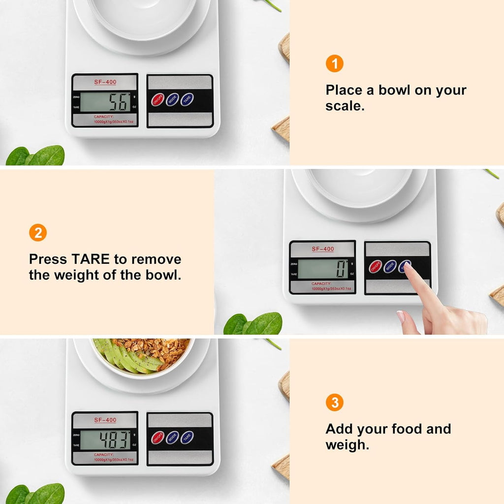 Partyreal Digital Kitchen Scale - Stainless Steel Food Scale with oz/g Units | Ideal for Meal Prep & Cooking