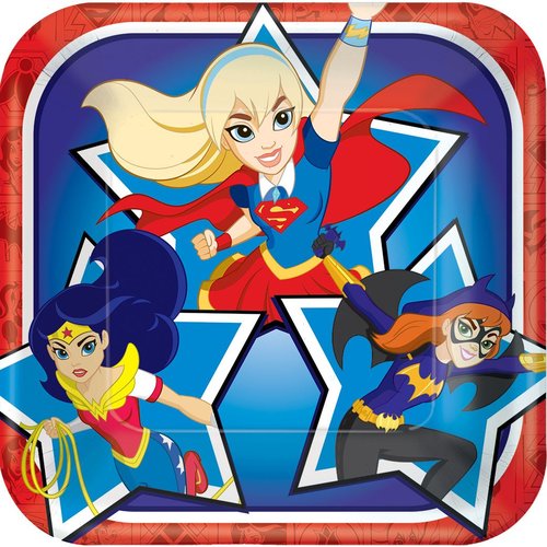 American Greetings DC Super Hero Girls Paper Dessert Plates, 8-Count