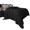 Lavish Home Quilt Coverlet - Full/Queen Size Basket Weave Quilted Patterned Bedspread for All Seasons - Soft and Lightweight Bedding (Black)