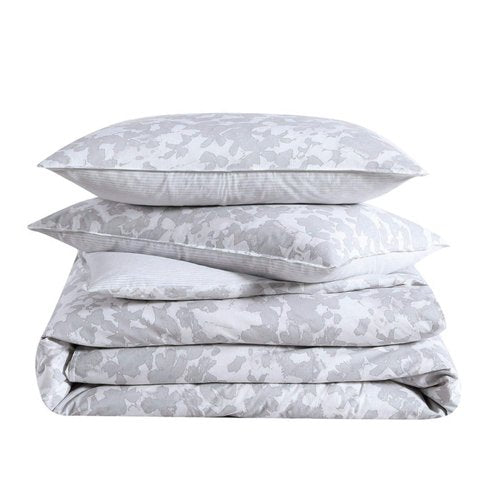 Kenneth Cole - Queen Duvet Cover Set, Soft Cotton All Season Bedding, Pre-Washed for Added Softness (Merrion Grey, Queen)