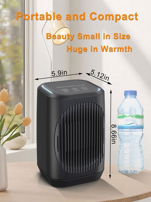 iFeiFan Small Space Heater, Portable Electric Heaters for Indoor Use With 3 Modes, 70° Oscillation, Remote Control, Energy Efficient, Low Noise,1500W PTC Ceramic Fast Safety Heating For Bedroom Office