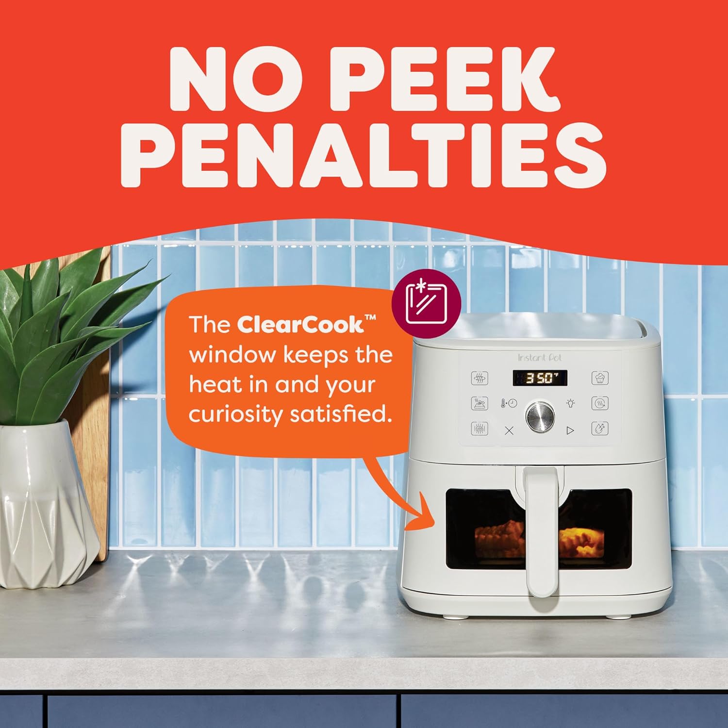 VORTEX Instant Pot 4Qt Mini Air Fryer - 6-in-1 Multi-Function with Custom Programs | Sea Salt Finish