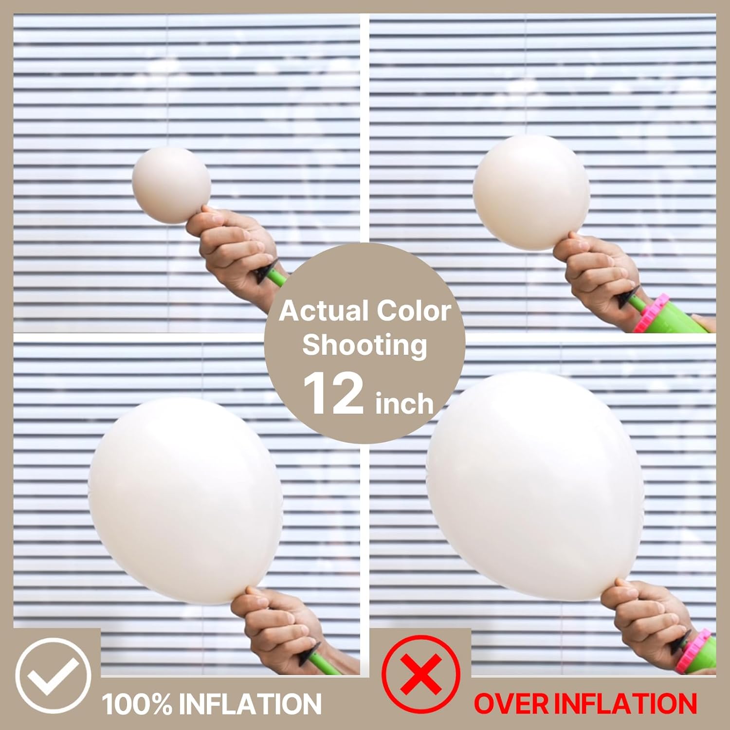 PartyWoo White Sand Balloons - 50 Pcs 5-Inch Mini Beige & Cream Latex Balloons for Weddings & Celebrations