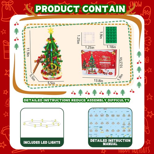 Advent Calendar 2025 - Christmas Tree Building Set 24 Days Christmas Countdown Calendar, Christmas Countdown Gift, Advent Calendar for Adults, Boys, Girls & Teen Girls