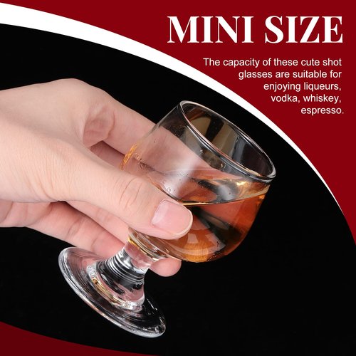 Meanplan Cute Shot Glasses Mini Snifters Cognac 1.7 oz Cups Brandy Snifter Mini Wine Snifters Glass Dinnerware Set for Whiskey Juice Vodka Sherry Champagne Brandy Wine Party Supplies(48 Pieces)