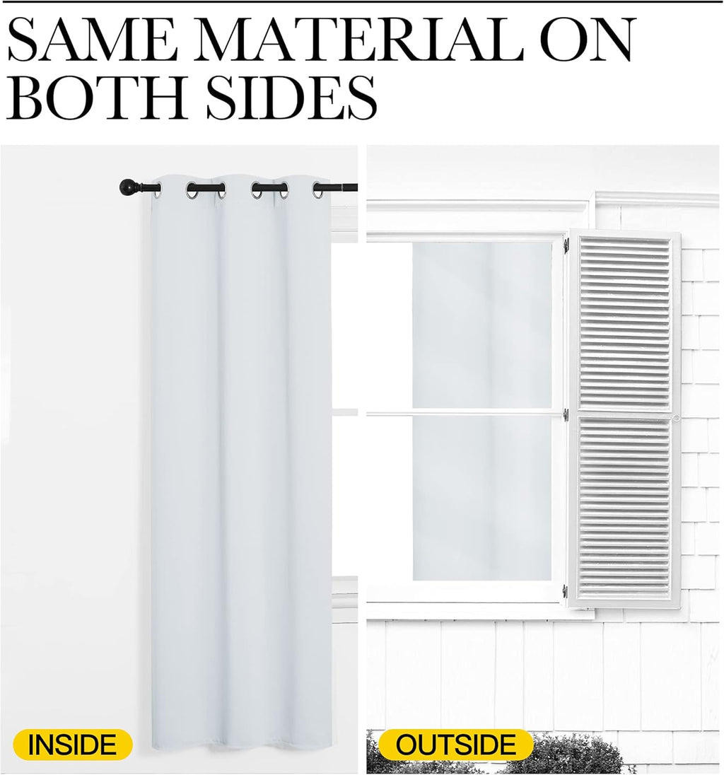 NICETOWN Room Darkening Curtain Panels - Thermal Insulated Design for Bedrooms & Nurseries | 55" W x 96" H, Greyish White (2 Panels)