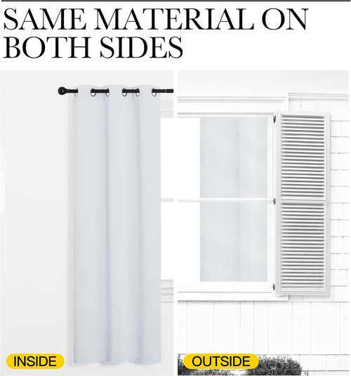 NICETOWN Blackout Curtains - Noise Reducing Thermal Insulated Drapes | 66 x 60 Inch, Greyish White, 2 Panels