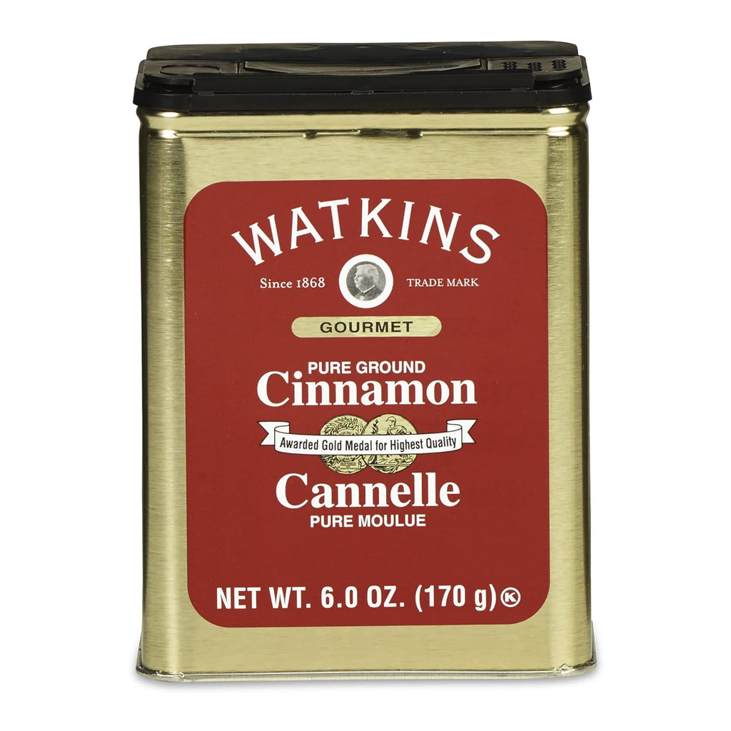 Watkins Gourmet Pure Ground Cinnamon - 6 Oz. Tin for Flavorful Baking & Cooking
