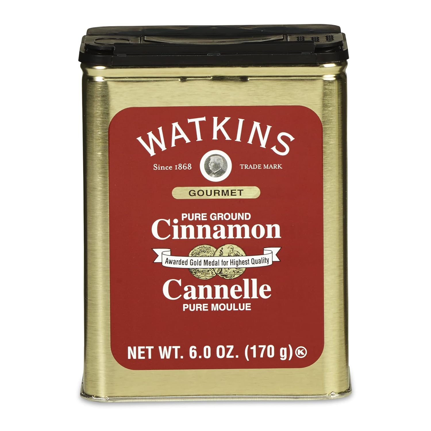 Watkins Gourmet Pure Ground Cinnamon - 6 Oz. Tin for Flavorful Baking & Cooking