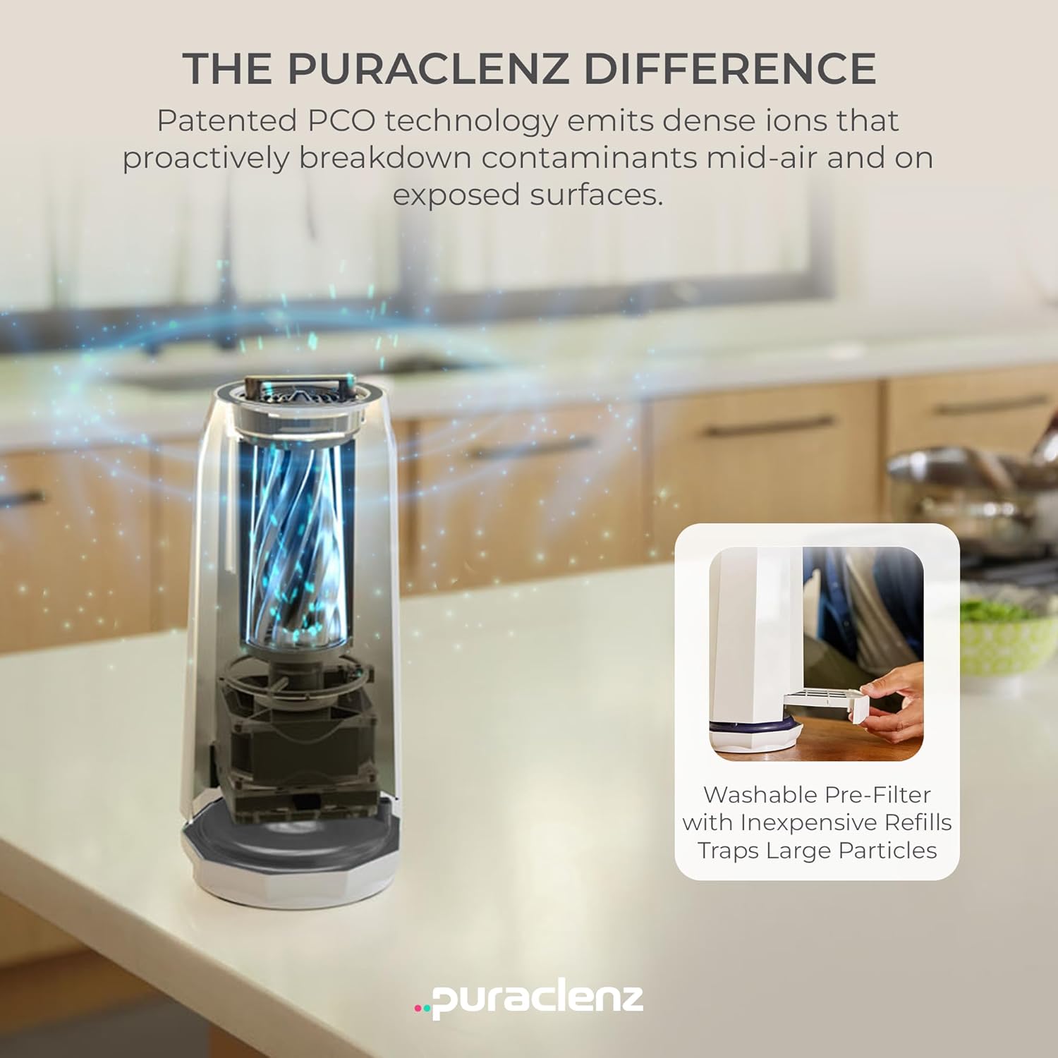 Puraclenz Photon P3000X Air Purifier - Ozone-Free Home Air & Surface Purification Up to 3000 Sqft, Removes 99% Pollutants, Mold & Odors