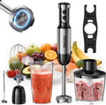 Skiennix Immersion Blender - 20-Speed Handheld Blender with Turbo Mode & Stainless Steel Blades | 600ml Beaker & 500ml Chopper (Silver)
