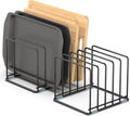 Cutting Board Organizer - Skiennix 2-Pack Kitchen Cabinet Rack with 5 Slots for Baking Trays & Sheets