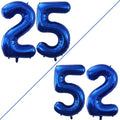 GOER Jumbo 25th Birthday Balloons - 42 Inch Blue Foil Helium Decorations for 25 & 52 Year Celebrations