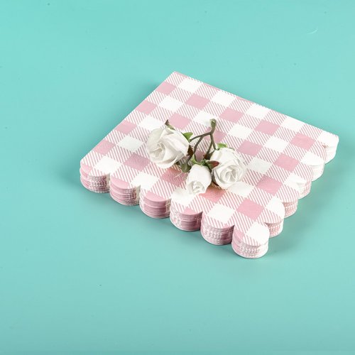 175Pcs Pink Gingham Party Supplies Pink Gingham Paper Plates and Napkins Cups Checkered Plates Disposable LightPink and White Plaid Party Decor for Birthday Family Fall Picnic BBQ,Serves 25 Guests