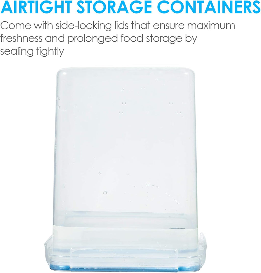 Vtopmart Large Food Storage Containers - 5.2L BPA-Free Airtight Canisters with Lids & Labels | 4-Pack in Blue
