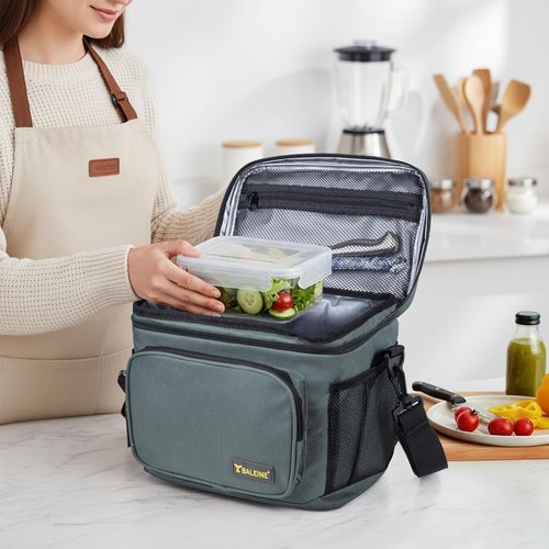BALEINE Insulated Lunch Bag - Leakproof Cooler for 22 Cans | Adjustable Shoulder Strap - Large Blue