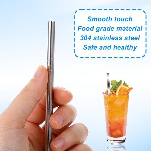 10 Pack Short Metal Straws Reusable Stainless Steel Straws 5 Straight 5 Bent 5 Inch Cocktails Straws Drinking Straws with 2 Cleaning Brush for Coffee Mugs, Small Glasses or Cups
