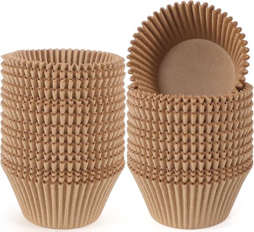 Caperci Jumbo Cupcake Liners - 300-Count Natural Muffin Baking Cups | Upgraded Grease-Proof, No Smell