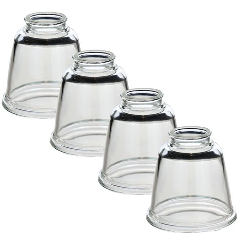 LIGHTACCENTS Clear Glass Ceiling Fan Light Covers – Replacement Lamp Shades for Ceiling Fixtures – Fan Light Globes for LED or Incandescent Bulbs – 4-Pack Clear Dome Set