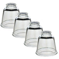 LIGHTACCENTS Clear Glass Ceiling Fan Light Covers – Replacement Lamp Shades for Ceiling Fixtures – Fan Light Globes for LED or Incandescent Bulbs – 4-Pack Clear Dome Set