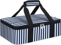 Insulated Casserole Carrier by [Brand Name] - Portable Hot & Cold Food Tote for Potluck Parties | Fits 9" x 13" Baking Dish - Blue Stripes
