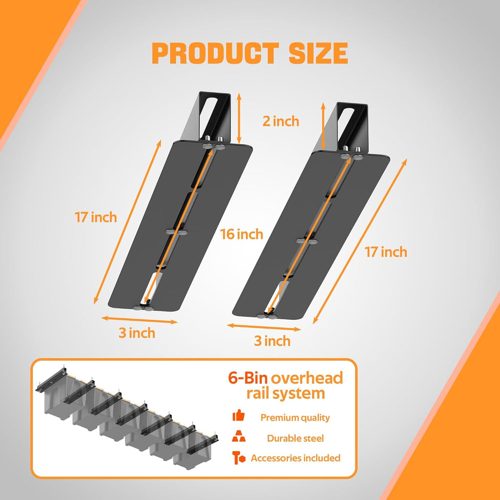 Ultrawall Overhead Garage Storage Racks - Heavy Duty Ceiling Organizer for Bins | Adjustable Width (7 Pack)