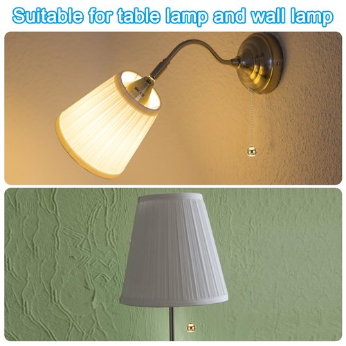 PATIKIL 1M 3.3ft Ceiling Fan Pull Chain, 2 Pcs Beaded Pulls Cord Extender Ball Pendant for Fan Light Chandelier Table Lamp Pulling Switch, Gold Tone