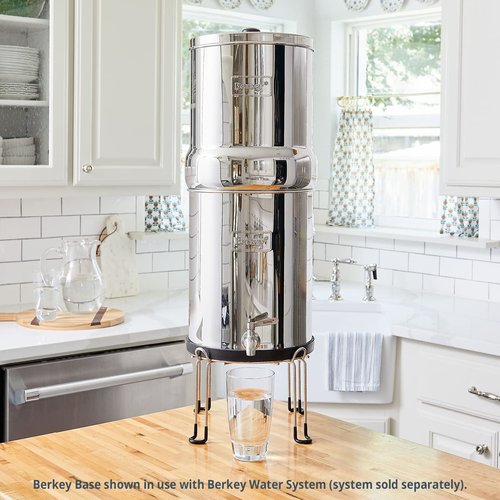 Small Berkey Base Stainless Steel Stand Raises Your Travel Berkey Water Filter System 6" Above Countertop for Easier Dispensing of Filtered Water